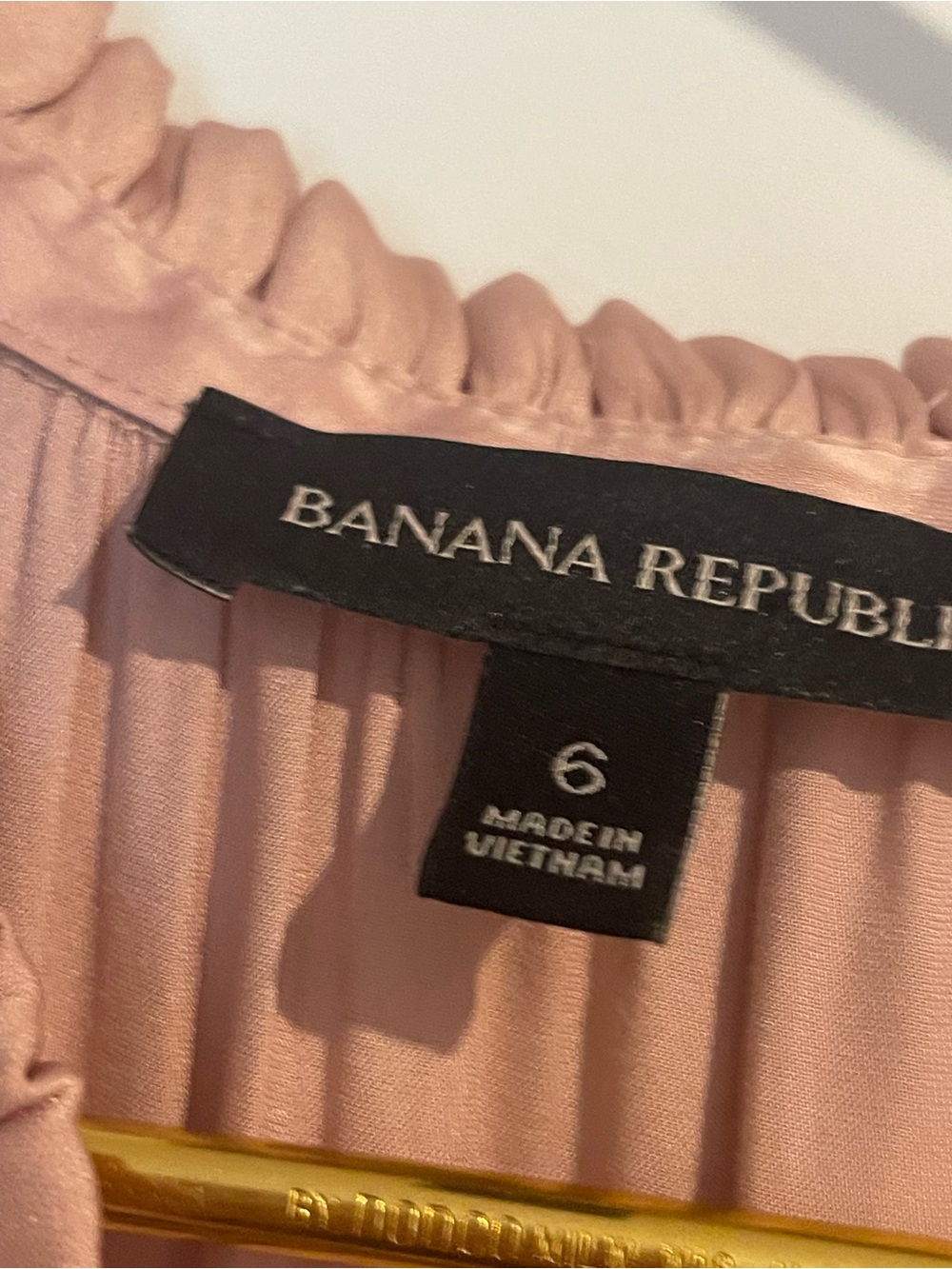 Women’s Pink Ruffle Maxi Dress Banana Republic 6 Cottage Core Tiered Ruffles - Picture 6 of 10